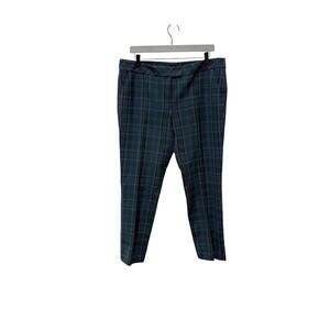 AKRIS PUNTO Skinny Knit Pants in Plaid Blue Women’s Size 12‎